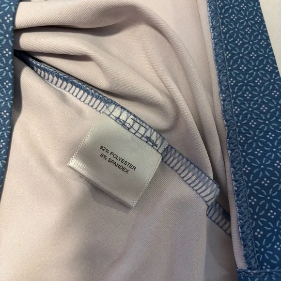 Peter Millar Sz L Polo Shirt Blue Floral Print Golf Performance Stretch Crown - Picture 3 of 3